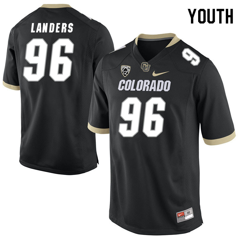 Youth #96 Gabe Landers Colorado Buffaloes College Football Jerseys Stitched Sale-Black